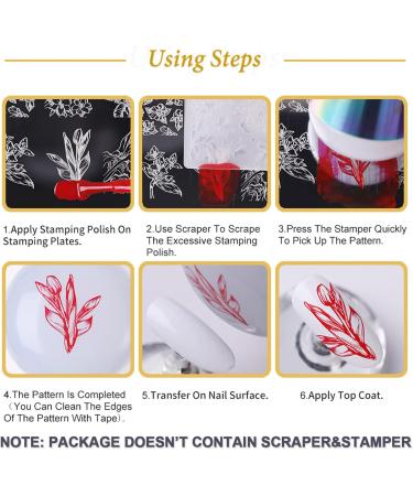 SILPECWEE 8 Pieces Nail Stamping Plates - Flower, Leaf, Holiday Nail Stamps for Manicure - Nail Art Stencils for Simple Style - Buy Online on GoSupps.com