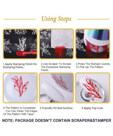 Christmas Nail Stamping Plate Set - Snowflake Elk Winter Stencils for Holiday Manicure - Buy Online on GoSupps.com