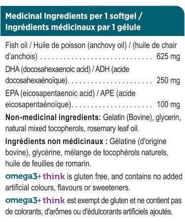 Genuine Health Omega3+ Think 60 softgels 1000mg DHA 400mg EPA Supports healthy cognitive function Wild-caught Non-GMO 60 count (Pack of 1) Think - Buy Online on GoSupps.com
