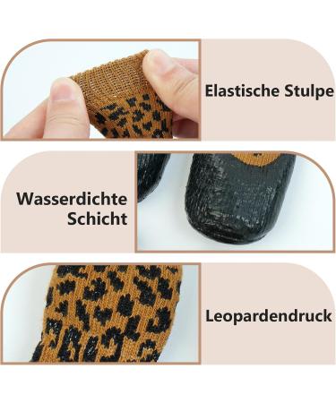 Buy Hjumarayan Waterproof Anti-Slip Dog Socks - 4 Pieces Leopard Pattern Shoes for Indoor & Outdoor Protection - Buy Online on GoSupps.com