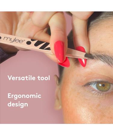 Mylee Professional Slant Tip Tweezer - Precision Stainless Steel Tweezer for Facial Hair Removal, Eyebrow Shaping, Splinter & Ingrown Hair Removal - Buy Online on GoSupps.com