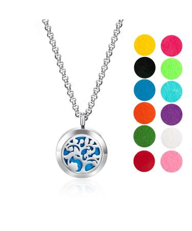 Wild Essentials Arbol Tree of Life Essential Oil Diffuser Necklace Gift Set | Aromatherapy Pendant Stainless Steel Chain Refill Pads & Inner Calm Oil - International Shipping - Buy Online on GoSupps.com
