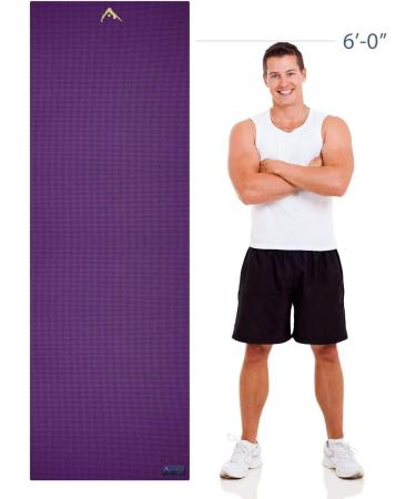 Aurorae Ultra Super Sized Yoga Mat - 78 x 26 x 1/4 - Non Slip Rosin & Carry Strap - Burgandy - Buy Online on GoSupps.com