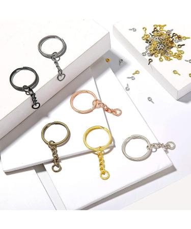360 Pieces Keychain Rings with Jump Rings, Screw Eye Pins Hooks for DIY Crafts - Mixed Color 25mm Pack - Buy Online on GoSupps.com