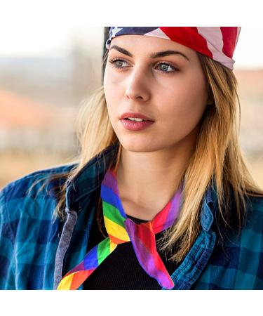 3 Pieces Of Rainbow Headbands Clothing Accessories Rainbow Hair Accessories Colorful Square Scarves Scarf Headbands - Buy Online on GoSupps.com