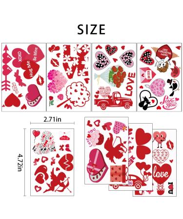 Valentines Temporary Tattoos Sticker Set - 90 Pcs Love Themed Designs for Party Decorations - Cupid Heart, Rose Bouquet, Fake Tattoo Stickers - Ideal for Valentine's Day - Girls, Women, Lover - 8 Sheets - Buy Online on GoSupps.com