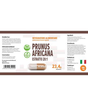 Pygeum Africanum 20000mg Equivalent Extract - 90 Vegan Capsules | High Strength, 13% Phytosterols, Gluten & GMO Free - Buy Online on GoSupps.com