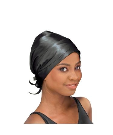 Stay On Satin Hair Wrap Tie Up Head Scarf for Women - Black | 1 Count - Buy Online on GoSupps.com