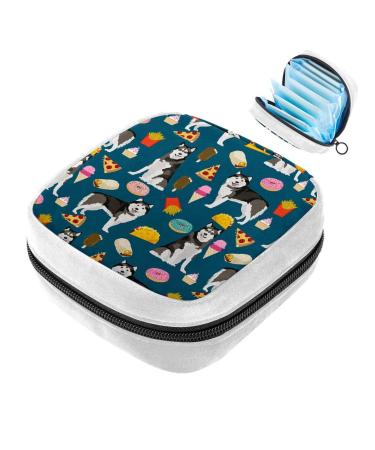GIAPB Sanitary Napkin Storage Bag Period Bag Tampon Bag Makeup Bag Pad Pouch Animal Dog and Food Color760