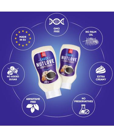 ALLNUTRITION Nutlove Crispy Cookie Sauce 280g - Sugar Free Sweet Syrup for Fit Desserts - Zero Fat Cream Sauce with Cookie Pieces - Low Calorie Sweets - Pancakes & More - Buy Online on GoSupps.com
