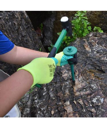 2lb Sledge Hammer & Flat Chisel with Hand Protection + Gloves - Ideal for Tile, Rock, Masonry, Concrete & Brick - Anti-Slip Handled Small Drilling Hammer - Green - Buy Online on GoSupps.com