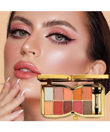 10 Colors Sparkle Shimmer Eyeshadow Palette Gold Eyeshadow Shimmer Makeup Palette Highly Pigmented Long Lasting Makeup Set Eye Shadow Palette Makeup 02 - Buy Online on GoSupps.com