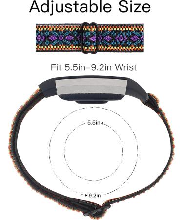YONWORTH Adjustable Elastic Watch Band for Fitbit Charge 2 - Aztec Purple Blue - Buy Online on GoSupps.com