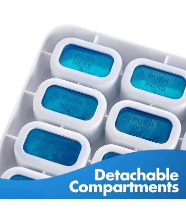 Monthly Pill Organizer - Pack of 2 | 31 Day Medication Holder with Removable Pods | Portable Pill Case for Daily Vitamins & Travel - Blue - Buy Online on GoSupps.com