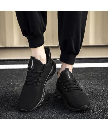 LINENGHS Men's Lightweight Breathable Running Sneakers - Sports & Outdoor Fitness Shoes - Tennis & Jogging - Size 39 EU - Black - Buy Online on GoSupps.com