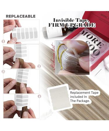 Moresoo Tape In Real Hair Extensions - 30 cm Blonde & Light Brown 20 Pieces Remy Invisible Hair Extensions #p9a/60 - Buy Online on GoSupps.com