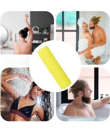 African Bath Sponge African Mesh Cloth Shower Net Scrubber Washcloth - Elastic Bath Sponges Dead Skin Removal for Women & Men Daily Use Yellow - Buy Online on GoSupps.com