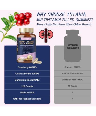Totaria Red Yeast Rice 2 000mg with CoQ10 Supplement + Kidney & Liver Cleanse Detox & Repair Capsules - Buy Online on GoSupps.com