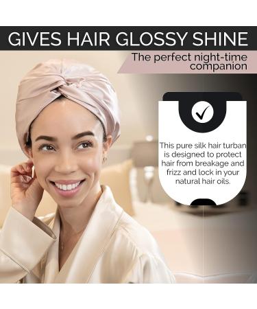 Blissy Silk Bonnet for Sleeping | 100% Pure Mulberry Silk 22 Momme | Satin Hair Cap for Long & Curly Hair | Pink Satin Bonnet Sleep Cap - Buy Online on GoSupps.com