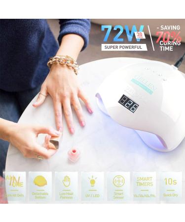 Gellen Gel Nail Polish Kit with 72W UV LED Light & 12 Colors - All-In-One Manicure Set with Nail Art Decorations & Tools - Buy Online on GoSupps.com