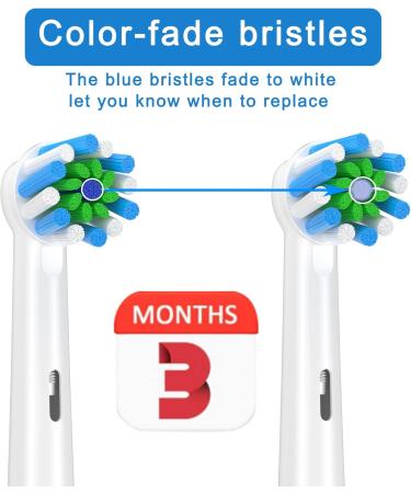 Zegupal 16Count Toothbrush Heads for Oral B Electric Toothbrush - White Cross Clean Refill for Braun Medium Brush Heads - Buy Online on GoSupps.com