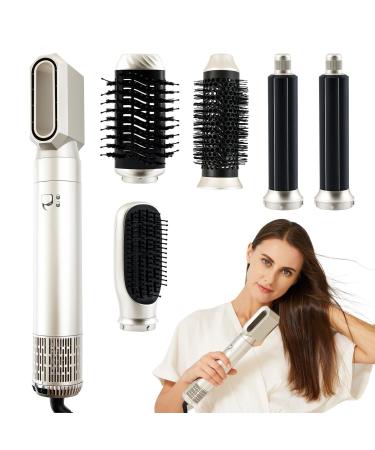 Hair Dryer Brush 6 in 1 Hair Styler 60000RPM Air Curler for Hair Blow Dryer Brush 1000W Hot Air Brush Styler and Dryer Straightener Hair Brush Blow Dryer for Women Curling Volumizing (Silver)