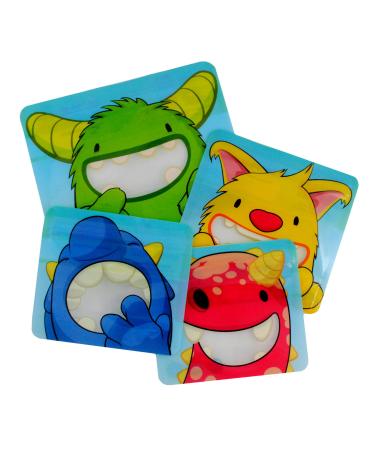 Nom Nom Kids Monster Snack Bag Collection - 4 x Reusable Snack/Sandwich Bags (Mixed Size)
