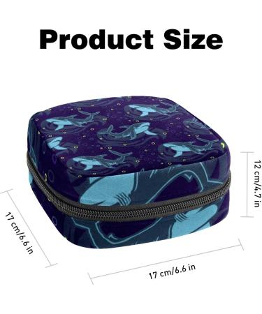 Cartoon Shark Pattern Menstrual Pad Storage Bag - Portable Sanitary Napkin Pouch for Teen Girls and Women (Color 5) - Buy Online on GoSupps.com