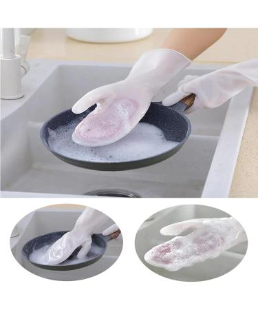 Housework: Dishwashing Gloves Plastic Latex Kitchen Cleaning Household Washing Washing Dishes (Pink) One-size-fits-all - Buy Online on GoSupps.com