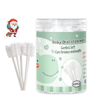 42PCS Baby Toothbrush Newborn or Baby Tongue Cleaner Disposable Baby Gum Cleaner Gauze Oral Cleaning Care Suitable for 0-36 Months Baby 42 Count (Pack of 1)