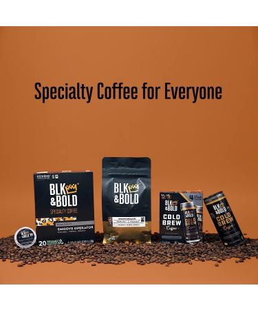 Blk & Bold Cold Brew - Smoove Sweet, Low Calorie, Zero Sugar - Fair Trade Certified Specialty Coffee - B Corp - Black Owned Business - 8 oz Can (Pack of 4) - Buy Online on GoSupps.com