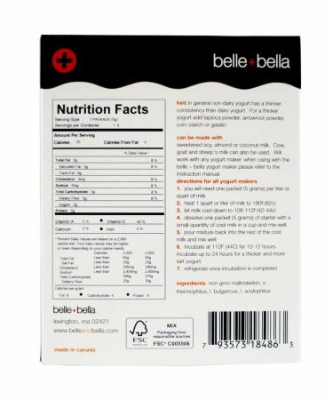 Buy Belle+ Bella Yogurt Starter - 4x5g Packets (2 Pack) - Probiotic Culture - Buy Online on GoSupps.com