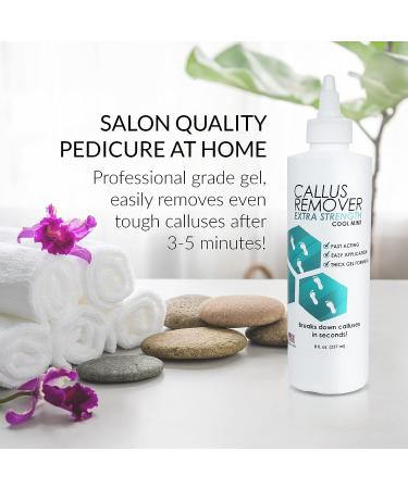 Extra Strength Callus Remover Gel 8oz - Salon Grade Pedicure Supplies for Rough, Dry Skin - Heavy Duty Foot Callus Remover with Cool Mint - Professional Home Treatment - Buy Online on GoSupps.com