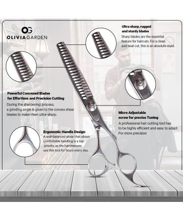 Olivia Garden Texture Cut Shear with 21 Teeth 21 dents 21 Teeth - Buy Online on GoSupps.com