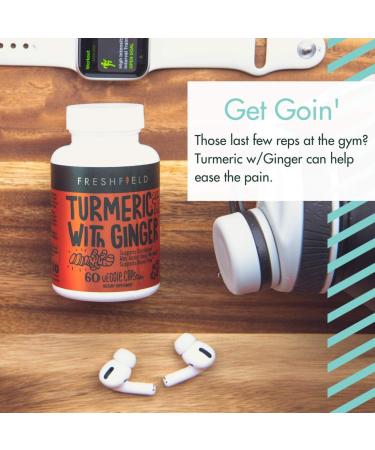 Freshfield Turmeric and Ginger w/Bioperine - 600mg Vegan Curcumin Supplement with 95% Curcuminoids for High Absorption - Buy Online on GoSupps.com