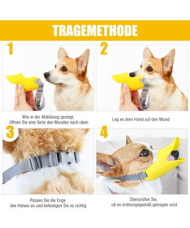 Buy Cute Duck-Shaped Dog Muzzle | Soft Adjustable Silicone Anti-Bite & Anti-Eating for Small & Medium Dogs - Buy Online on GoSupps.com