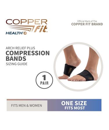 Copper Fit Health Unisex Arch Relief Plus - Built-In Orthotic Support, Black - Buy Online on GoSupps.com