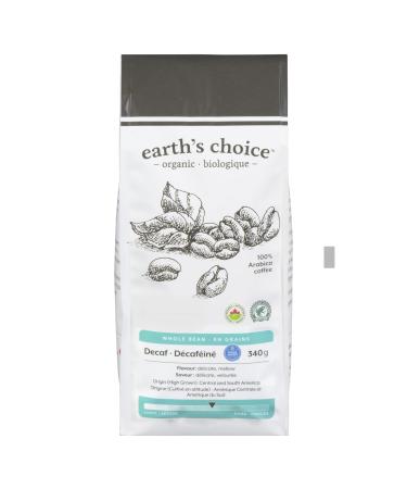 Earth's Choice Organic Coffee Swiss Water Decaf Whole Bean 6 Count of 340g Swiss Water Decaf Dark Whole Bean 6 count (Pack of 1)