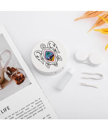 Guam Flag Turtle Contact Lens Case - Cute Portable Round Storage Box Kit with Mirror for Travel & Outdoor Use - Buy Online on GoSupps.com