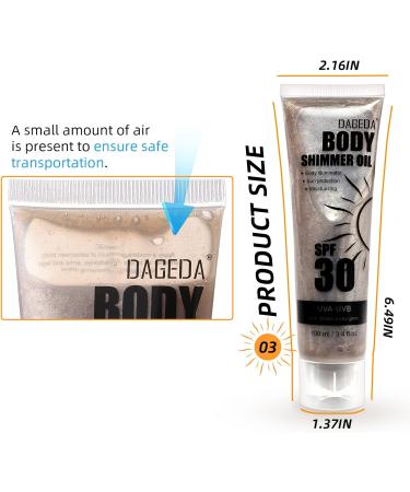  Prreal Shimmer Body Oil SPF 30 100ml Glittering sunscreen with Centella Asiatica extract and light body moisturizer non-sticky shimmering bronze sunscreen - Buy Online on GoSupps.com