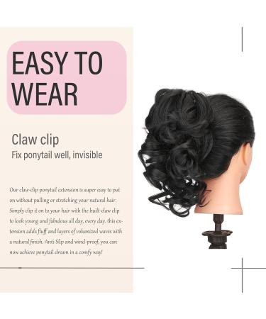 DCBaboo 30cm Synthetic Wavy Ponytail Hair Extension with Clamp - Black Braid Clip for Effortless Style | 110g Short Hair Extensions - Buy Online on GoSupps.com