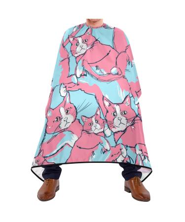 Waterproof Barber Cape -Colorful Cat Cheetah Haircut Bib for Men Unisex Hair Cutting Cape(8rp1a)