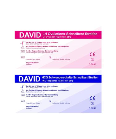 DAVID Ovulation (20miu/ml) and Pregnancy (10miu/ml) Rapid Test Strips for LH + HCG Test