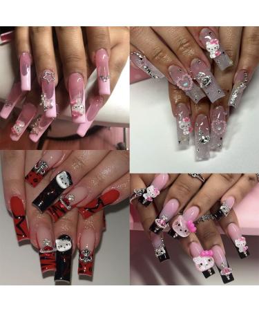 Tezocr Kawaii Hello Kitty Nail Charms for Acrylic Nails - Cute Cartoon Diamond Decoration for Women and Girls - Multicolor Nail Jewelry Design - DIY Manicure Accessories - Buy Online on GoSupps.com