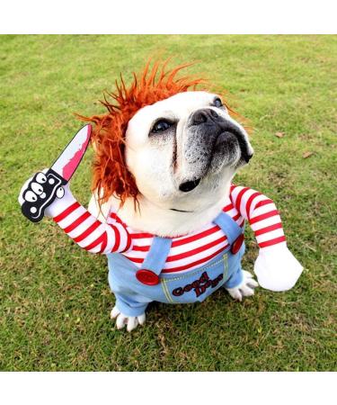 Bprtcra Deadly Doll dog clothing pet costume Halloween cosplay for dogs funny dog party clothing hat Christmas costume dog party clothing (s) - Buy Online on GoSupps.com