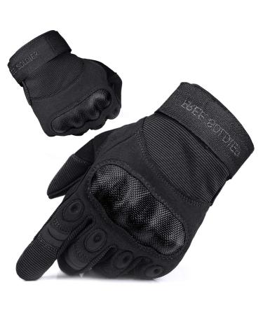 Free Soldier Outdoor Gloves Men Tactical Training Motorcycle Gloves Climbing Tactical Gloves Half -Finger Full Finger Full Finger Gloves applies to cycling Airsoft military paint black Vollfinger XL