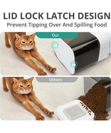 APP-Controlled Automatic Cat Feeder with Stainless Steel Dispenser - 4L Capacity, 10 Meals a Day, 20 Portions, Voice Recorder - White - Buy Online on GoSupps.com