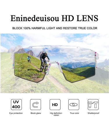 Buy Eninedeuisou UV 400 Sunglasses - Men's & Women's Bicycle Glasses for Outdoor Sports MTB Cycling Running Golf & Baseball - Stylish Pink Safety Glasses - Buy Online on GoSupps.com