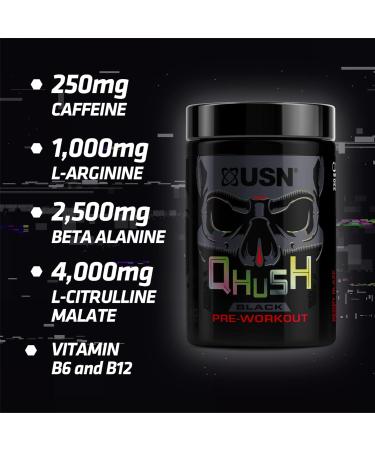 USN QHUSH Pre-Workout (20 servings) Blue Raspberry - Buy Online on GoSupps.com
