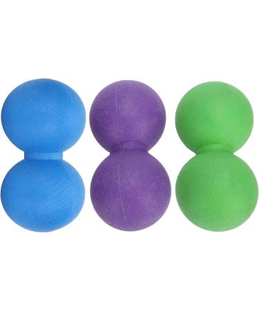 Verdant Touch Peanut Massage Ball - Silicone Yoga Training Tool for Muscle Relaxation | Fitness Equipment in Purple Green & Blue - Buy Online on GoSupps.com